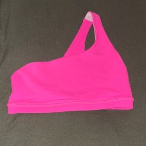 Fleo One-Shoulder Sports Bra - Hot Pink